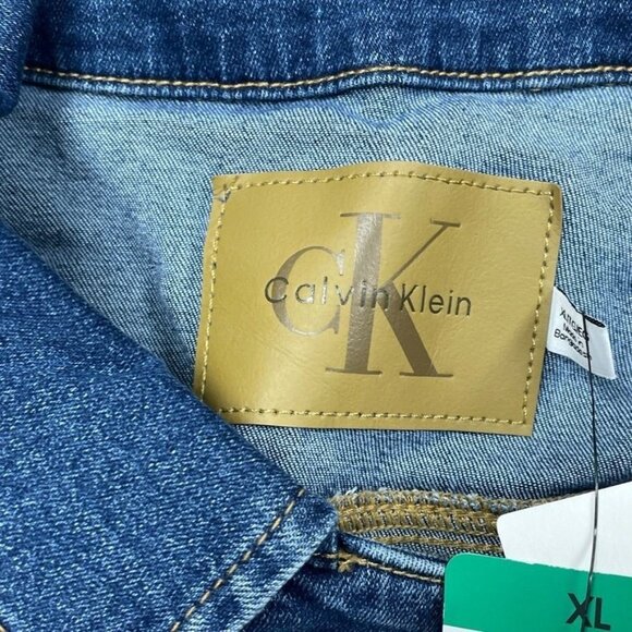 Calvin Klein Womens Denim Jacket XL Blue Button-Down Front Classic Fit d0587 - Picture 3 of 7